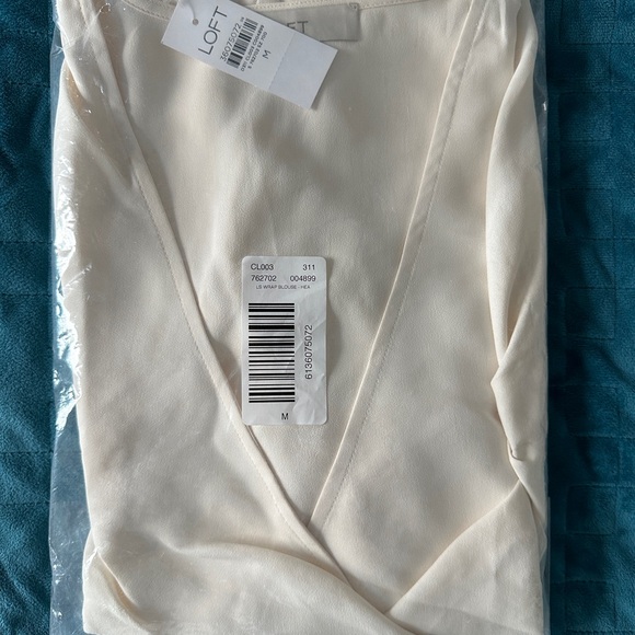 Loft Cream, Wrap Blouse NWT - Picture 4 of 14